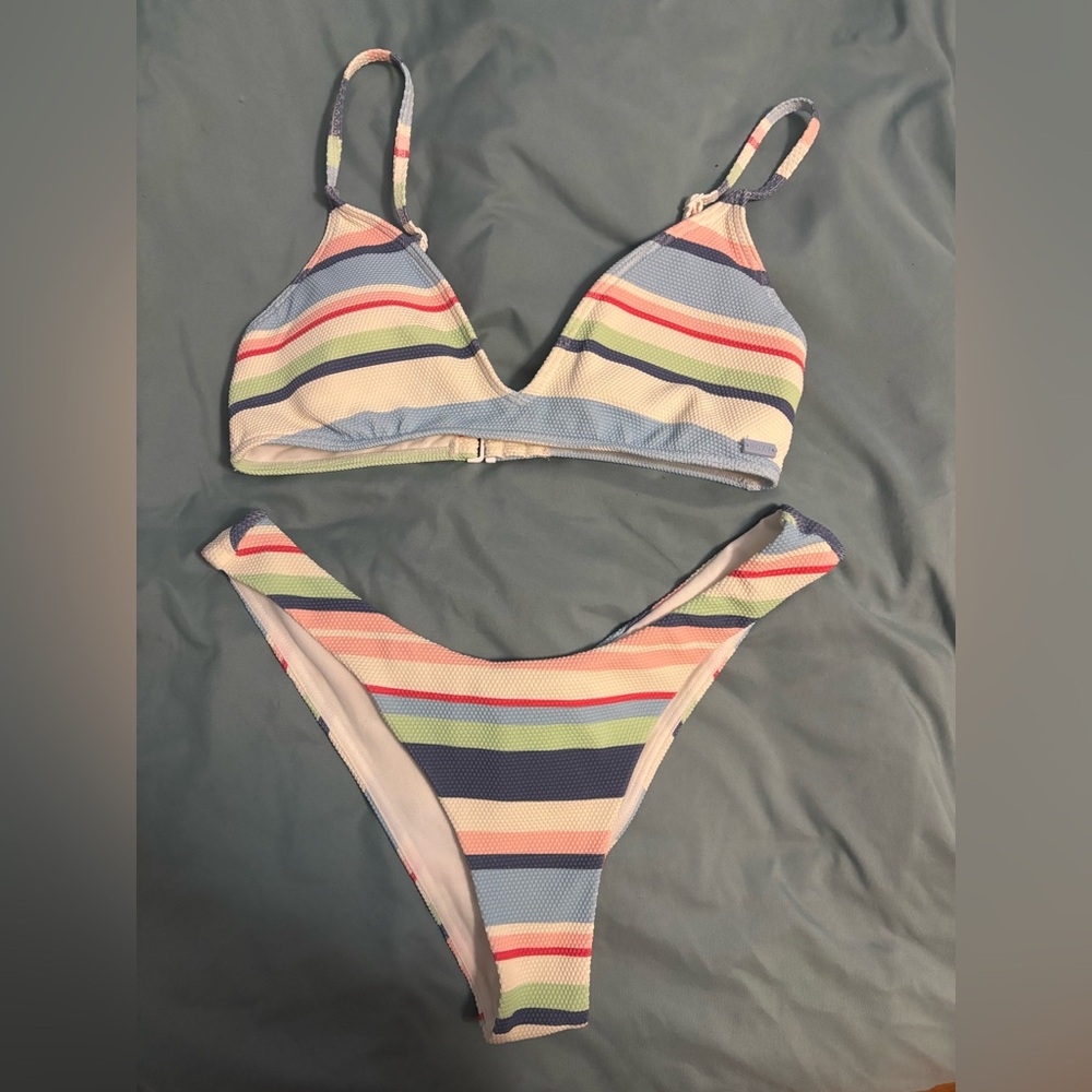 Roxy Striped Bikini Set